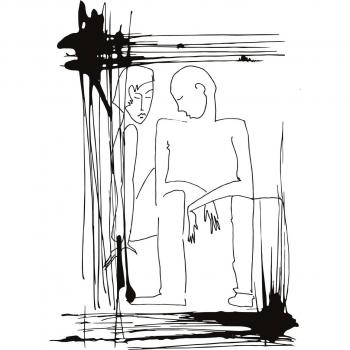 Schwarz-Weiß‑Galeriequalität: Acrylbild „Mann und Frau“ (QUEENCE)