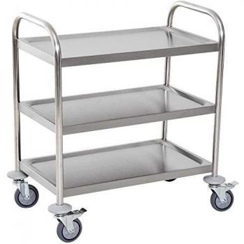 HOMCOM Stainless Steel 3 Tier Rolling Kitchen Cart