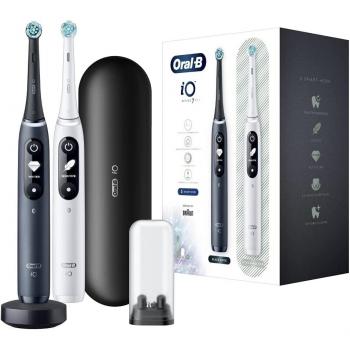 Oral-B iO7 Electric Toothbrush with Travel Bag Duo Black & White