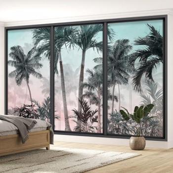 Lumale Panoramique Baie Vitrée Palmiers 130×78