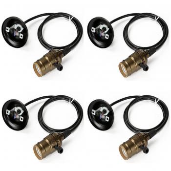 Vintage-Set GreenSun: LED Edison Fassung (E27) + Kabel & Schalter