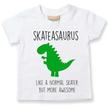 Junior Skater Dino Tee – 60 Second Makeover Edition (White, 6-12m)