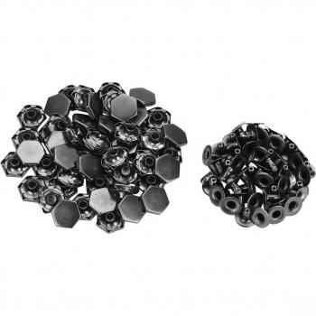 50 Metal Hexagon Fasteners for Leather Crafts