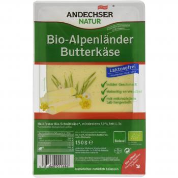 Butterkäse, laktosefrei, geschnitten