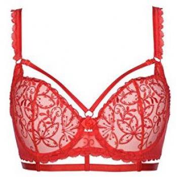 Axami Tüll-BH in Rot für Plus-Size
