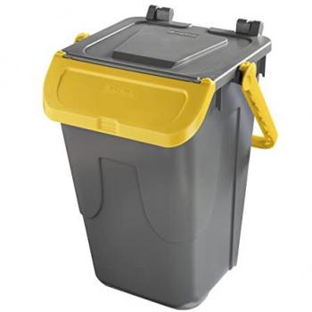 Contenitore portarifiuti Ecology 35 L grigio/giallo con sportello e maniglione