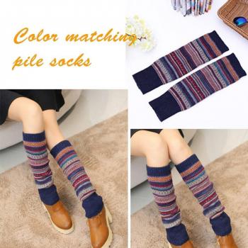Paires de jambières crochetées, fines et longues, style femme, genoux élevés, automne/hiver