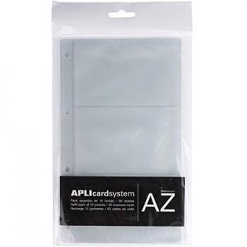 Porte Carte Visite APLI Recharge – Pack de 10 Pochtettes PVC