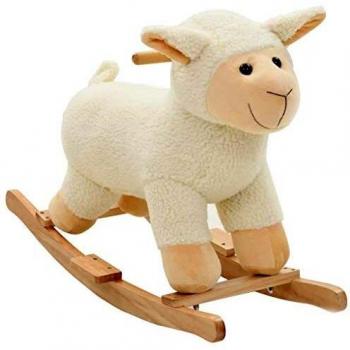 White Plush Rocking Sheep 78x34x58 cm