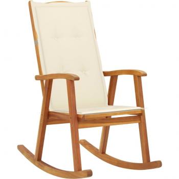 Outdoor Acacia Wood Rocking Chair with Cushions