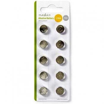 Nedis 10‑Pack LR44/AG13/A76 Alkaline Button Batteries (Blister)