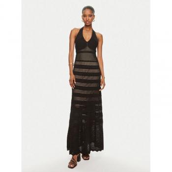 Twinset Vestiti Abito Longo in Maglia Pizzo Nero S