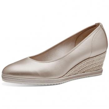 Chaussures à talon compensé or clair Tamaris