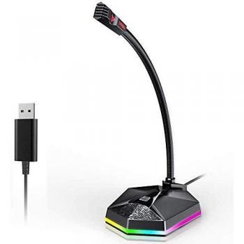 Compact USB Gooseneck Mic – Mute Button, LED, One‑Click Setup