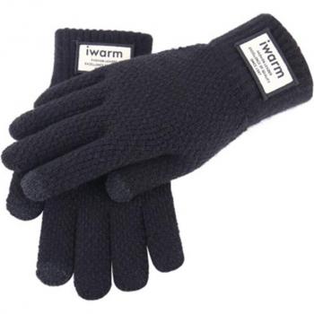 Men's Thickened Wool Knit Touch Screen Cycling Gloves
