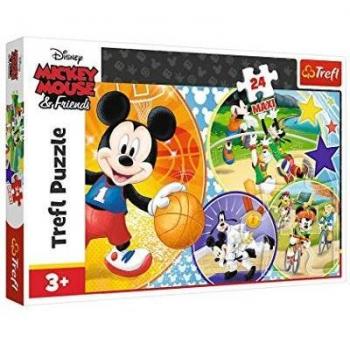 Trefl 14291 Puzzle, Zeit für Sport, Disney Mickey Mouse, 24 Teile, für Kinder ab 4 Jahren