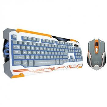 Aube de Combat Sencaic : Combo Souris Gaming 3200 DPI + Clavier rétro‑éclairé RGB (Blanc)