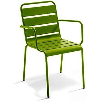Fauteuil Palavas vert 55 x 55 x 83 cm en acier