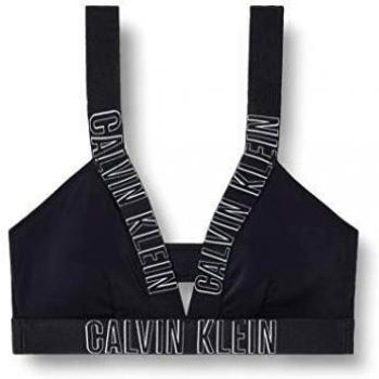 Calvin Klein Parte Superior de Bikini Plunge Bralette, Color Negro