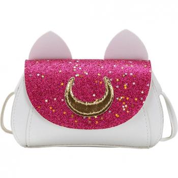 Sequin Handbag with Cat Ears for Little Girls
