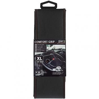 Couvre-volant simili cuir noir et rouge diamètre 41-42 cm