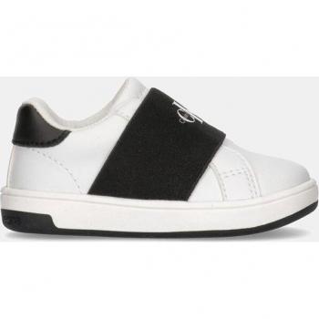 Sneakers bambino bianche in simil pelle con logo Calvin Klein