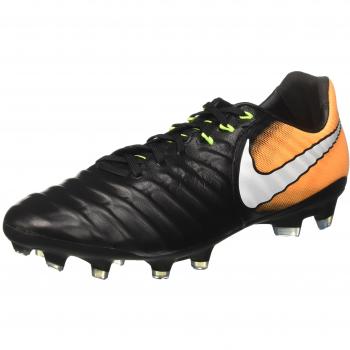 Nike Mens Tiempo Legacy III FG Football Shoes – Black/White, Laser Orange Accent – UK 7 / EU 41