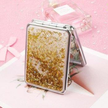 Compact Makeup Mirror with Flowing Sand