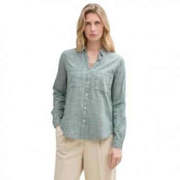 Giada e Bianco Blusa Slub Tom Tailor