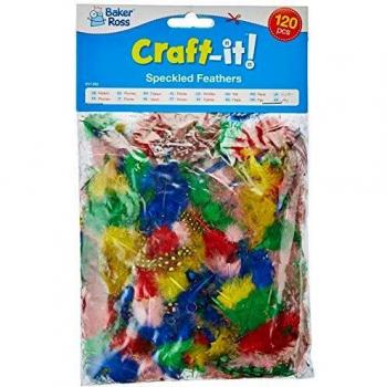 Baker Ross EV1392 Speckled Feather Assortment (Pack of 120)