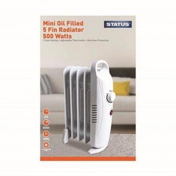 Status 500W 5 Fin Mini Oil Filled Radiator