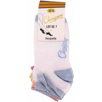 Pacchetto 7 paia di calze femminili corallo Chevignon 36/38 bianco