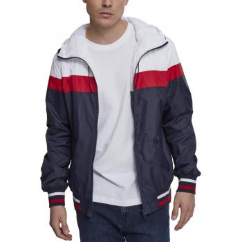 Urban Classics College Windrunner Jacke für Herren, Navy/White/Fire Red, XL
