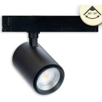 Isoled Schienen-Spot 42 W, 3‑Phasen, 20°–70°, 3000 K, CRI92, DALI-Dim, schwarz matt