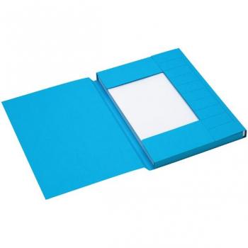 Dossiermap Secolor A4 3 kleppen gerecycled karton 250gr blauw
