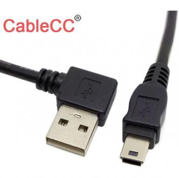 Câble USB 2.0 A/M droit 90 degrés vers Mini B mâle