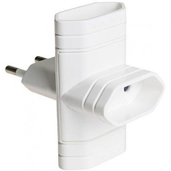 CLAVIJA TRIPLE 10A 250V 4mm 2300W BLANCA SOLERA 6009