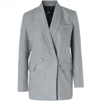 Pinko Gray Blazer with Rhinestone Details 2XS