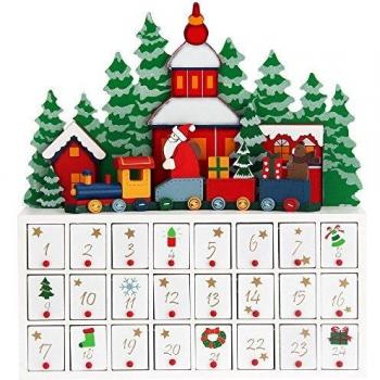 Decorazione Natalizia Calendario dell'Avvento in Legno