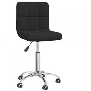 Silla de comedor giratoria de tela negra moderna para oficina, salón, cocina y escritorio
