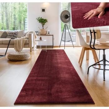 Tapis Chic Effet Fourrure Rouge 80x300 cm
