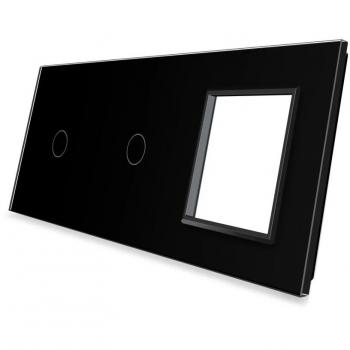 Frontal de Controle LIVOLO 3x Vidro Preto