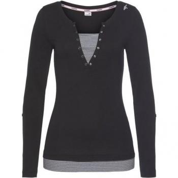 KANGAROOS Langarm‑T-Shirt 40/42 – Baumwolle, Rundhals, Figurbetont