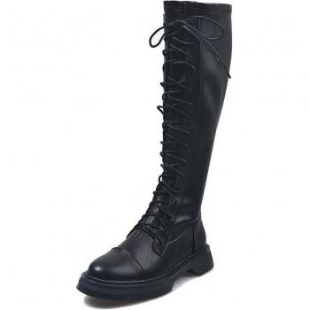 Bottes classiques à lacets pour femmes, hauteur genoux, taille 35-40, automne-hiver