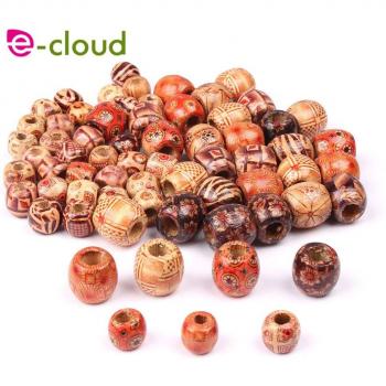 Perles de tressage en bois, 100 pièces, 12-17mm