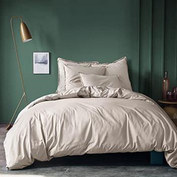 Housse de couette unie en coton lavé couleur lin 240x220 cm Oeko-TEX