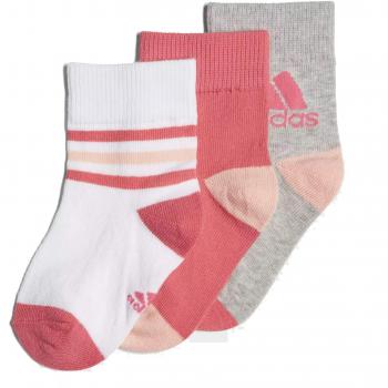 Adidas Originals 3 paires socquettes enfant blanc, super pink, gris FR : S (taille fabricant : 27-30)