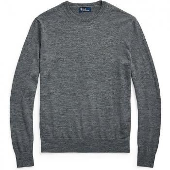 Pull ras de cou gris chiné pour femme Polo Ralph Lauren S