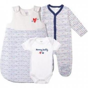 LILIPUT Erstausstattungspaket Mummy+Daddy=Me 3-tlg. Set Gr. 62/68 blau