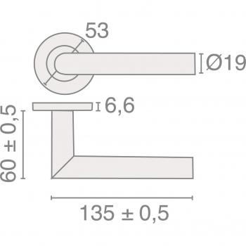 Béquille sur Rosace Jade Inox 19mm